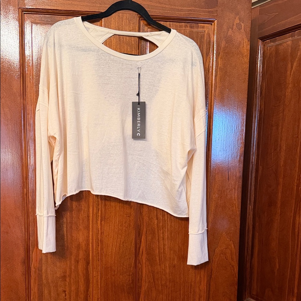 Kimberly C Cream Long Sleeve Women's Top